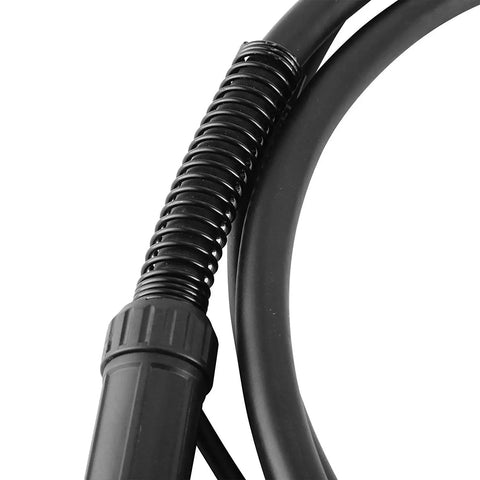 Close-up of Lincoln 100Amp MIG Welding Gun Stinger 10Ft Replacement showing durable coiled spring guard and cable.
