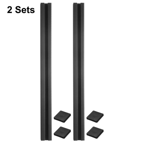 Two Pack 2020 Aluminum T Slot Extrusion Profile 250mm 10 Inch European Standard Anodized Black Linear Rail Frame For 3D Printers And CNC Machines Built To Last Easy Fit Heavy Duty Build, 2 sets black T-slot aluminum extrusions with end caps