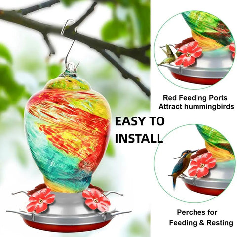 6 Pack Hummingbird Feeder Bottom Replacement Parts Set With Base Iron Cover Seal Rings Moat Hooks And Brushes For Easy Cleanup Wide Application Glass Feeders Durable Accessories
