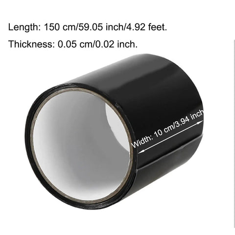 Heavy Duty Waterproof Repair Tape For Leaks And Cracks, Tough As Nails PVC Adhesive Sealant, 4 Inch By 59 Inch, Black roll