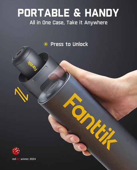 Hand holding S1 Pro Electric Screwdriver With 220 RPM Magnastrom Motor Three Torque Settings in portable case