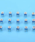 150 Piece Resistor And Trimmer Potentiometer Assortment Kit Blue And White Vertical PCB Mount Three Terminal Preset Adjustable Resistors