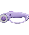 Top Tier Loop Handle Rotary Cutter For Heavy Duty Fabric And Vinyl Crafting Precision Ground Steel Blade Insanely Sharp Left Right Handed Setup Easy Glide Action For Quilting Projects in purple color