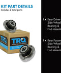 Rear Wheel Bearing And Hub Assembly Set For 2015 2018 Audi Q3, 2008 2009 TT, 2015 2019 Beetle, 2012 2022 Passat, 2005 2010 Jetta, 2009 2016 Tiguan, 2007 2016 Eos Two Piece Replacement Kit box with two hubs displayed