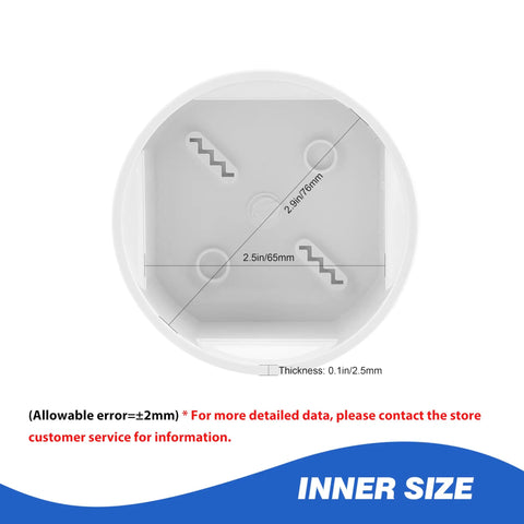 Rugged Waterproof Electrical Junction Box With Four Reserved Mounting Holes Heavy Duty ABS Project Enclosure IP55 Dustproof White Case Compact D80 X H50 Mm Perfect For Outdoor Electronics And Weatherproof Wiring, inner size view