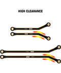 Brass High Clearance Four Link Set For SCX24 Gladiator Power Wagon Heavy Brass Links For Durability Lowers Center Of Gravity To Boost Stability Moves Links Away From Driveshaft To Prevent Rubbing Reduces Axle Wrap And Unwanted Steering For Smoother. 50mm and 78mm brass links