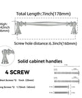 10 Pack Brushed Satin Nickel Cabinet Handles For Kitchen Cabinets And Drawers, 6.3 Inch Center To Center diagram
