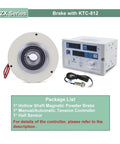 Pro Grade Magnetic Powder Brake Tension Controller Kit For Unwinding And Winding Systems With 1500rpm Hollow Shaft And Adjustable Torque 3 6 12 25 50 100 Nm DC24V Bag Making Machine Compatible Includes Brake With KTC812 6 Nm 0.6 Kg in packaging with components displayed
