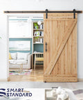8 Ft Heavy Duty Sliding Barn Door Hardware Kit Black Finish Fits 42 To 48 Inch Doors Includes Pull Handle Set And Floor Guide