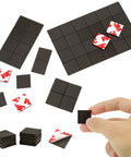 Adhesive Back Magnetic Squares 144 Pieces Three Quarter Inch Square 80 Mil Thick Self Stick Pre Cut Magnets being held