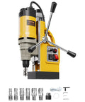 Get Ready To Hammer Metal With This Badass 1450W Magnetic Drill Press featuring powerful bits and a crank handle.