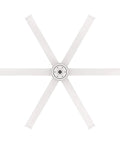 Top view of 84 Inch Smart Outdoor Ceiling Fan with white aluminum blades and sleek design for smooth backyard vibes.