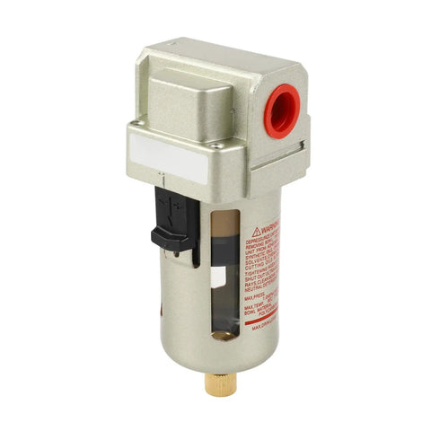 Heavy Duty Aluminum Water Filter for Compressed Air Systems with Auto Drain, High Filtration Efficiency, G3/8 Pipe Size, compact design