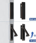 Oil Rubbed Bronze 6 Inch Pocket Door Hardware Kit With Recessed Flush Pulls And Edge Pulls In Stainless Steel for sliding doors