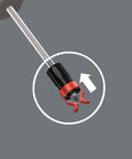 Round And Hex Screw Gripper With Holding Function Quick Change Bit Holder for all screw profiles and sizes, arrow indicator