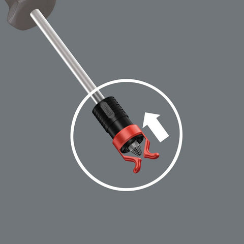 Round And Hex Screw Gripper With Holding Function Quick Change Bit Holder for all screw profiles and sizes, arrow indicator