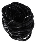 Heavy Duty Wire Protector Sleeves To Crush Fraying And Tangles Black Braided Cable Management Tube coiled for easy use