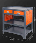 Built Tough Steel Workbench With Slick Rolling Drawers And Heavy Duty Tool Storage Cart For Garages And Workshops designed for storage and organization.