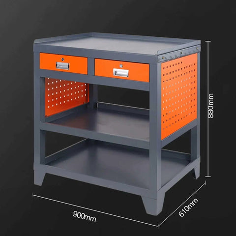 Built Tough Steel Workbench With Slick Rolling Drawers And Heavy Duty Tool Storage Cart For Garages And Workshops designed for storage and organization.