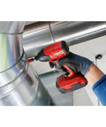 22 Volt Cordless Impact Driver Body With Quarter Inch Hex Chuck High Torque Lithium Ion Power Black Red Design Heavy Duty