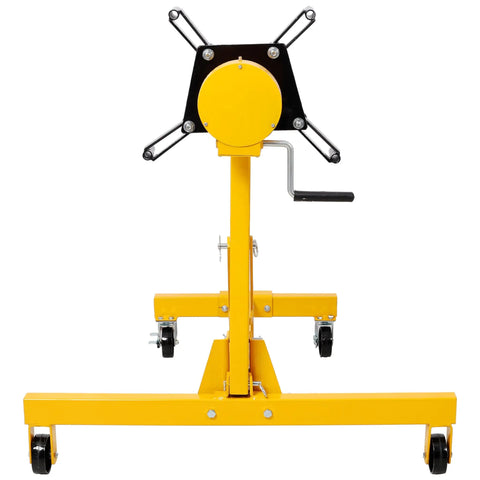 Heavy Duty 1000 Lbs Folding Engine Stand With Smooth Geared Rotating Head And True 360 Degree Swivel Base view from the back.