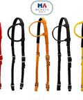 Built To Last Nylon Padded Sliding Single Ear Horse Headstall, Adjustable Comfort Fit, Set Of 2, multiple colors displayed