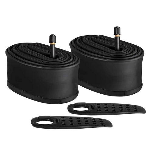 Two Pack 26 Inch Bike Tubes 26x2.125 To 26x2.40 Built To Last Heavy Duty Butyl Inner Tubes With 48mm Schrader Valve Includes 2 Tire Levers