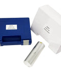 Compact Handheld Vibration Calibrator And Vibrometer For Quick Accelerometer Checks, Vibration Monitoring And Recording System Verification, Self Contained Shaker Delivers Known RMS Vibration Up To 150g, blue case and silver shaker