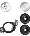 Go Kart Axle Kit 6 Inch Ready To Roll With 740mm Rear Axle, Two Wheels, Tire Rim Tube, Brake Assembly, T8F Chain, Sprocket, Caliper
