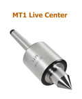 MT1 live tailstock center for CNC turning, medium duty, silver steel.
