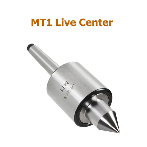 MT1 live tailstock center for CNC turning, medium duty, silver steel.