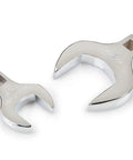 Two silver wrenches from 1/2 Inch Drive Jumbo Crowfoot Wrench Set, 14-Piece From 1-1/16 To 2 In, against white background