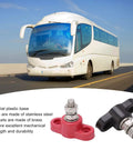 Battery Power Distribution Terminal Blocks Set Red and Black Insulated Ground Junction Posts with Single Studs for Cars and 12V 24V Systems Heavy Duty Durable Plastic Base Stainless Steel Bolts Brass Gaskets for bus wiring