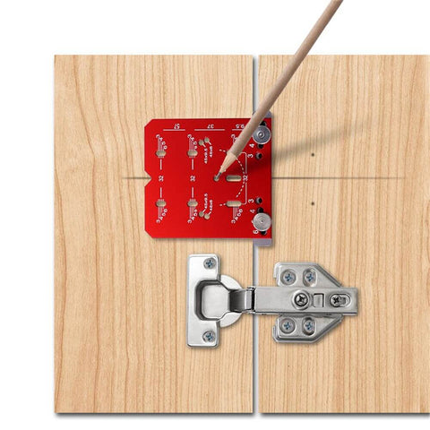 Universal Cabinet Hinge Jig With 35mm Drilling Guide And Adjustable Distance For Concealed Hinges on wood panel