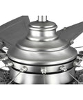 Close-up view of Chic Slick Farmhouse Ceiling Fan With A Tough Antique Nickel Finish and its sturdy central hub.