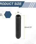 10 Pack M4 Thread Ball Plungers With Hex Socket, 20mm Length, High Carbon Steel, Black Finish, Size Dimensions Illustration
