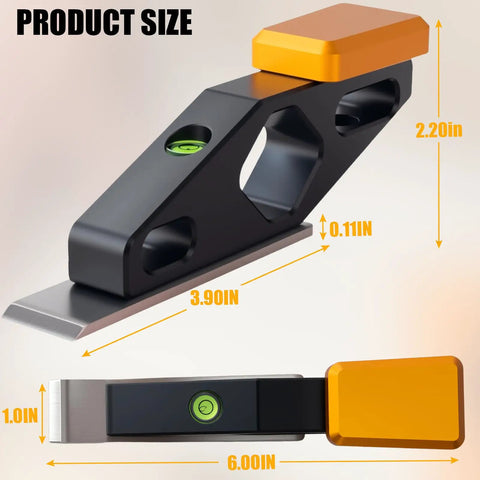 Pro Shop Ready Block Plane With Built In Level And Hardened Steel Blade dimensions 6.00in x 2.20in x 0.11in compact aluminum design.