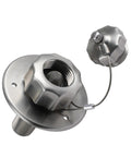Heavy Duty All Metal RV City Water Inlet With Check Valve For Camper Motorhome Trailer And Marine Use Stainless Steel Water Fill Inlet Replacement Rugged RV Water Connection With Dust Cap, stainless steel, 3/4 GHT to 1/2 NPT