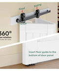 Bi Fold Barn Door 28 By 84 Inches For Closet White Waterproof Sliding Door With Hardware Kit and 32 Inch Track Kit Installation
