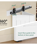72x84 Inch Bifold Barn Door For Closet Space Saving All In One Kit With Aluminum Track And Hardware, door sliding mechanism