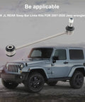 Rear Sway Bar Link Kit For 2007 To 2020 Jeep Wrangler JK JL 1 To 2.5 Lift Easy Install Durable Beefy Stabilizers That Keep Your Ride Stable Cut Body Roll And Prevent Off Road Tilt On Tough Trails., shown with Jeep Wrangler JK/JL lift suspension link
