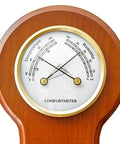 Comfortmeter dial of Wall Mounted Weather Station With Thermometer Hygrometer And Barometer In Cherry Finish For Home Or Office Decor