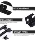Side-Mounted Ball Bearing Drawer Slides 1 Pair Full Extension Heavy Duty Cold Rolled Steel Cabinet Hardware Silver Finish showing slides and tracks.