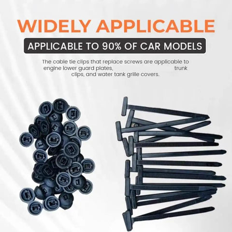 Heavy Duty Self Locking Cable Tie Buckle Kit With Pin And Button, UV Resistant Zip Ties for car repairs, shown with components