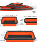 Collapsible Magnetic Parts Tray Set with 3 foldable silicone tool trays for bolts, screws, nuts, and small metal parts, handy garage organizer.
