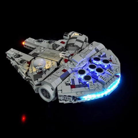 Airship 75375 Lighting Kit for Display USB Powered LED Lamp installation on Lego model, showcasing blue and red lights