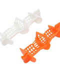 OEBUAFI Bathtub Drain Hair Catcher with Handle, TPR Clog Prevention in white and orange, designed to capture hair and debris.