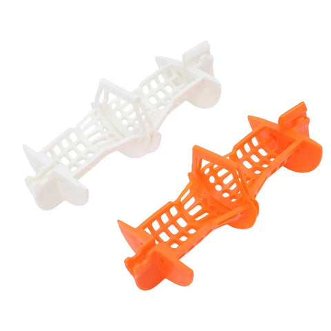 OEBUAFI Bathtub Drain Hair Catcher with Handle, TPR Clog Prevention in white and orange, designed to capture hair and debris.
