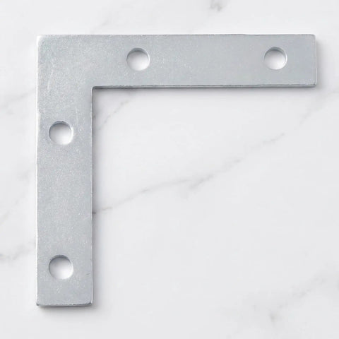 100 Piece L Shaped Corner Bracket Set For Wood Furniture And Frames, Heavy Duty Iron Joining Repair Plates, Silver Finish