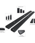 5 Inch Black Running Boards For Chevy Suburban 2000-2014 2500 4Door And GMC Yukon XL 2000-2014 Nerf Bar Side Steps with multiple features